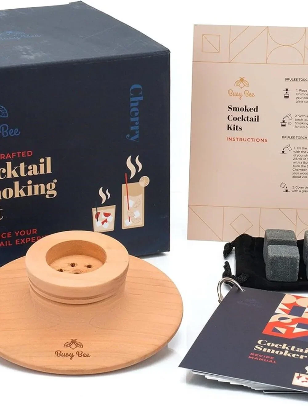 Smoked Cocktail Smoking Kit - Natural Wood